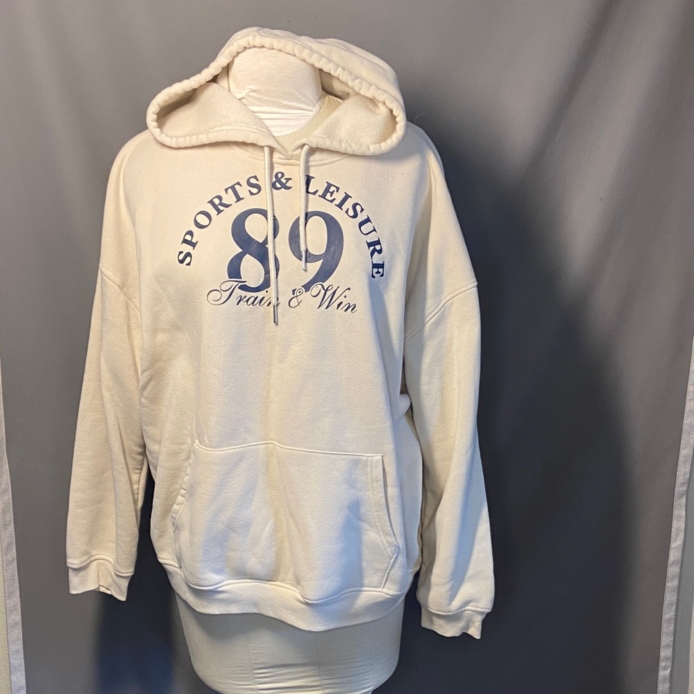 Better/ Together Classic  Pullover Hoodie Cream Size L.